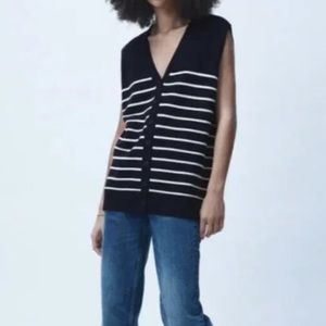 ZARA NAVY BLUE VEST